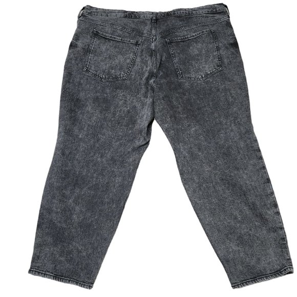 Old Navy High Rise OG Straight Leg Distressed Cotton Stretch Stone Wash Denim 22 - Picture 2 of 8